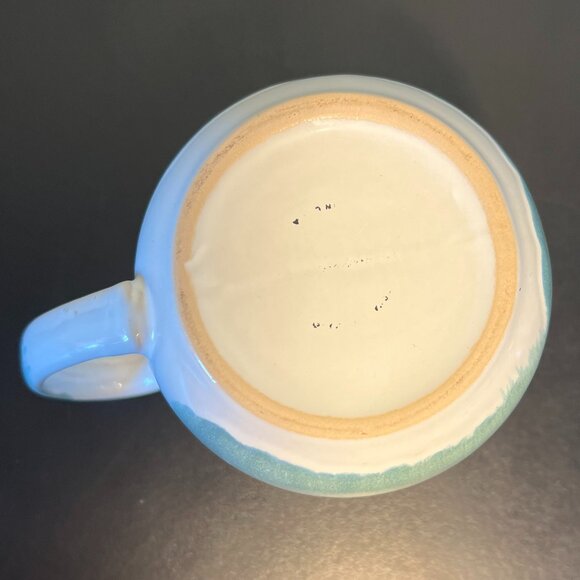 Jumbo Glossy Drip Glaze Ceramic Mug in Hues of Blue, Gray, Mauve Pink & White - Picture 9 of 10